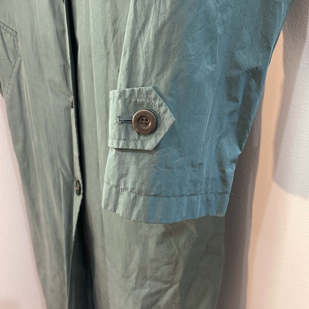 Vintage London Fog full length sagey green-blue trench coat - Picture 5 of 7